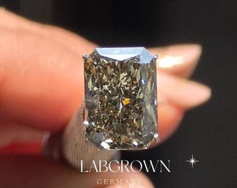 5.07CTRadiant Cut Fancy Intense Brownish Yellow Lab Grown Diamond, VS1 IGI Certified Loose Diamond Jewelry For Women's,8.40*11.90MM Diamonds