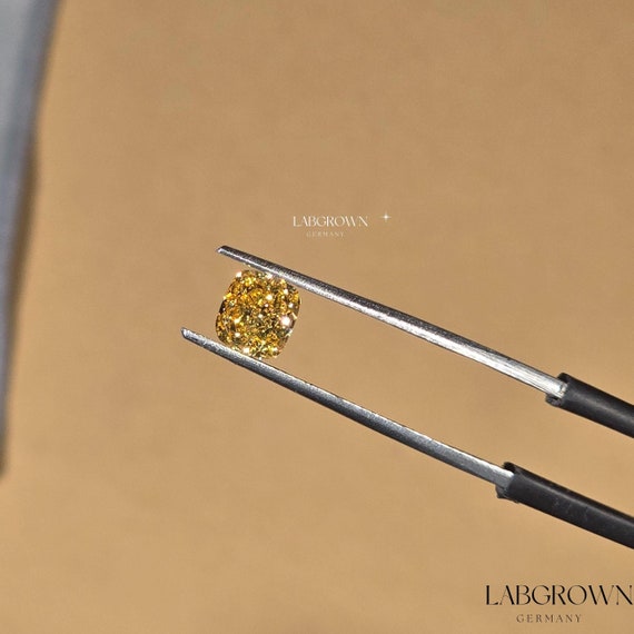 Cushion Yellow Lab Diamond for Engagement Ring, Lab Created Loose Diamond,Diamond for Wedding Ring and Pendant,Man Made Diamond,Cushion Cut