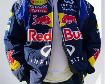 Red Bull Racing Jacket, Formula One Racing Jacket Retro, Flying Jacket, Racing Jacket, Oversize Jacket, Geborduurd Jack, Verjaardagscadeau