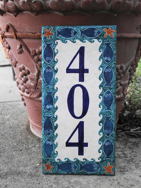It's Okay To Not Be Okay House Items similar to Custom Hand Painted - Fish - House Number Tile on Etsy