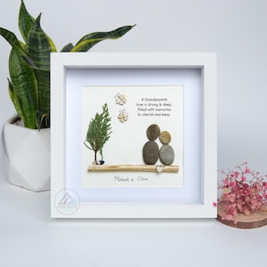 Personalized Name Grandparents Gift, Grandparents Day Gift, Grandparents Pebble Art, Gifts for Grandparents, Grandparents Gifts from kids