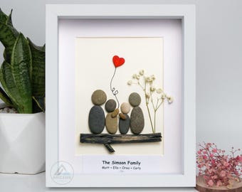 Personalized Family Pebble Art, Housewarming Gift