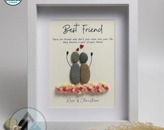 Personalized Best Friend Pebble Art, Birthday Gifts, Gifts For Best Friends, Friends Female, Best Friend Pebble Art, Pebble Art Gift