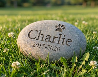 Personalisierter Hund Erinnerungsstein Garten Stein | Gravierte Haustier Erinnerung Andenken | Kundenspezifisches Beileidgeschenk im Freien für Haustier-Verlust-Erinnerung