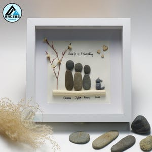 Personalized Family Is Everything Pebble Art, Family Pebble Art, Gift for Family, Gift Friend, New Home Gift Pebble Frame, Pebble Art Gift