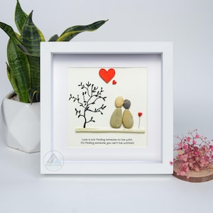 Personalized Couple with Romatic Quotes Pebble Art, Gift for Wedding Anniversary, Gift for Couple, Love Pebble Art Gift, Pebble Painting