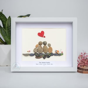 Personalized Family Pebble Art, Housewarming Gift Pebble Painting, Custom Pebble Art Family, Gift For Family, New Home Pebble Art Gift