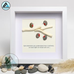 Personalized Friendship Pebble Art, Pebble Art for Friends, Gift for Besties, Gift for Friend, Bird Friendship Pebble Frame, Pebble Art Gift