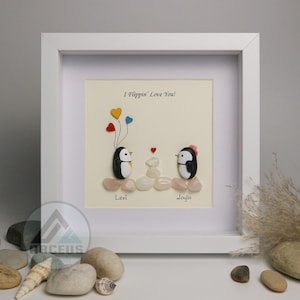 You Are My Penguin Gift, Penguin Love Pebble Art | Penguin Art For Boyfriend, Girlfriend, Husband, Wife Romantic Gift Unique