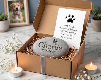 Personalized Dog Memorial Garden Stone | Engraved Pet Remembrance Keepsake | Custom Outdoor Sympathy Gift for Pet Loss Remembrance