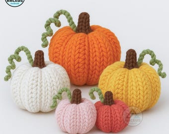 3in1 Crochet Pumpkins Pattern PDF | Amigurumi Pumpkins 3 Sizes | Easy Halloween Crochet Pattern | Fall Crochet Pattern | Instant Download