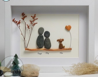 Personalized 50th Anniversary Pebble Art Gift: Family Keepsake