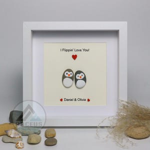 You Are My Penguin Gift, Penguin Love Pebble Art | Penguin Art For Boyfriend, Girlfriend, Husband, Wife Romantic Gift Unique