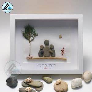 Arte personalizzata di ciottoli per figlia, figlio e madre, regalo di compleanno per la mamma, regalo per il compleanno della mamma, pittura di ciottoli per la mamma, regalo di arte di ciottoli