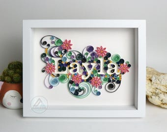 Personalized Quilling Art Name Sign: Custom Name Gifts