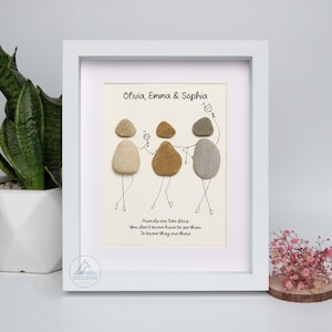 Personalized Best Friend Pebble Picture, Friend Pebble Picture, Gifts For Her, Gifts For Friends, Best Friend Birthday Christmas Gift