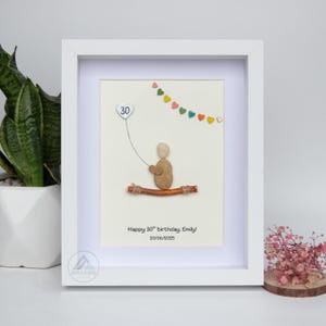 Personalized Happy Birthday Pebble Picture, Best Friend Gifts, Birthday Framed Pebble Picture, Birthday Friend Gift, Birthday Pebble Art