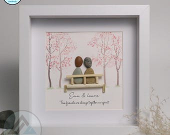 Personalized Friend Pebble Art, Handmade