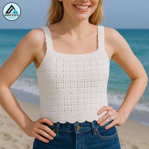 Summer Top Crochet Pattern PDF | Beginner Crochet Top DIY | Sea Crochet Crop Top | Easy Summer Top Tutorial | Sunny Crochet Top