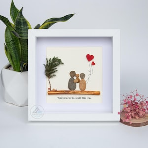 Personalized Family Pebble Art, Housewarming Gift Pebble Painting, Custom Pebble Art Family, Gift For Family, New Home Pebble Art Gift