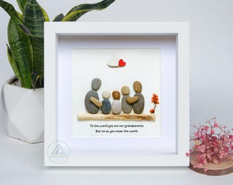 Personalisierte Großeltern Pebble Art Geschenk: Handgefertigtes Familienandenken