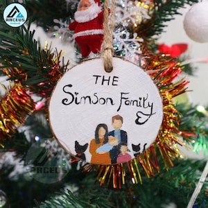 Custom Ornaments, Custom Family Ornament, Personalized Ornament Gift, Painted Ornaments, Wood Ornaments, Custom Christmas Ornament, Ornament