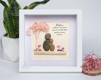 Arte de guijarros personalizado para mamá, regalo del Día de la Madre, recuerdo familiar