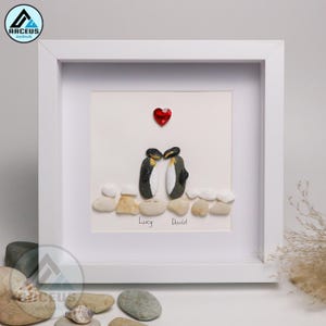 You Are My Penguin Gift, Penguin Love Pebble Art | Penguin Art For Boyfriend, Girlfriend, Husband, Wife Romantic Gift Unique
