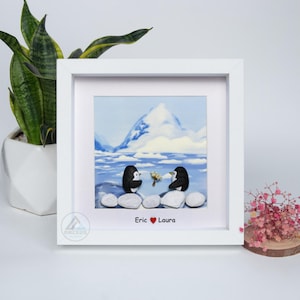 You Are My Penguin Gift, Penguin Love Pebble Art | Penguin Art For Boyfriend, Girlfriend, Husband, Wife Romantic Gift Unique
