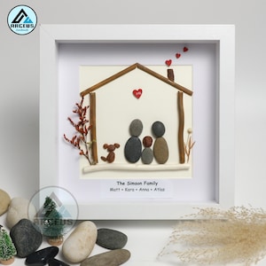 Personalized Family Pebble Art, Family Is Everything Pebble Art, Gift for Family, Gift Friends, New Home Gift Pebble Frame, Pebble Art Gift