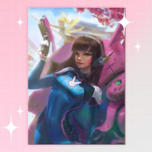 D.Va Overwatch Print | Overwatch 2 Fanmade Art | D.Va OW2 Fan Art | Wall Decor, Framing, Gift Idea | Gamer Girl Aesthetic