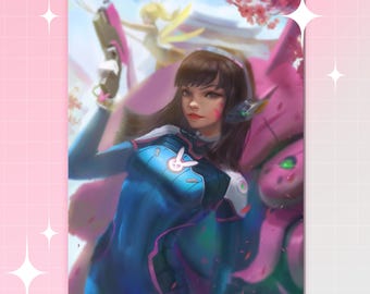 D.Va Overwatch 2 Fan Art Print | Gamer Girl Room Decor