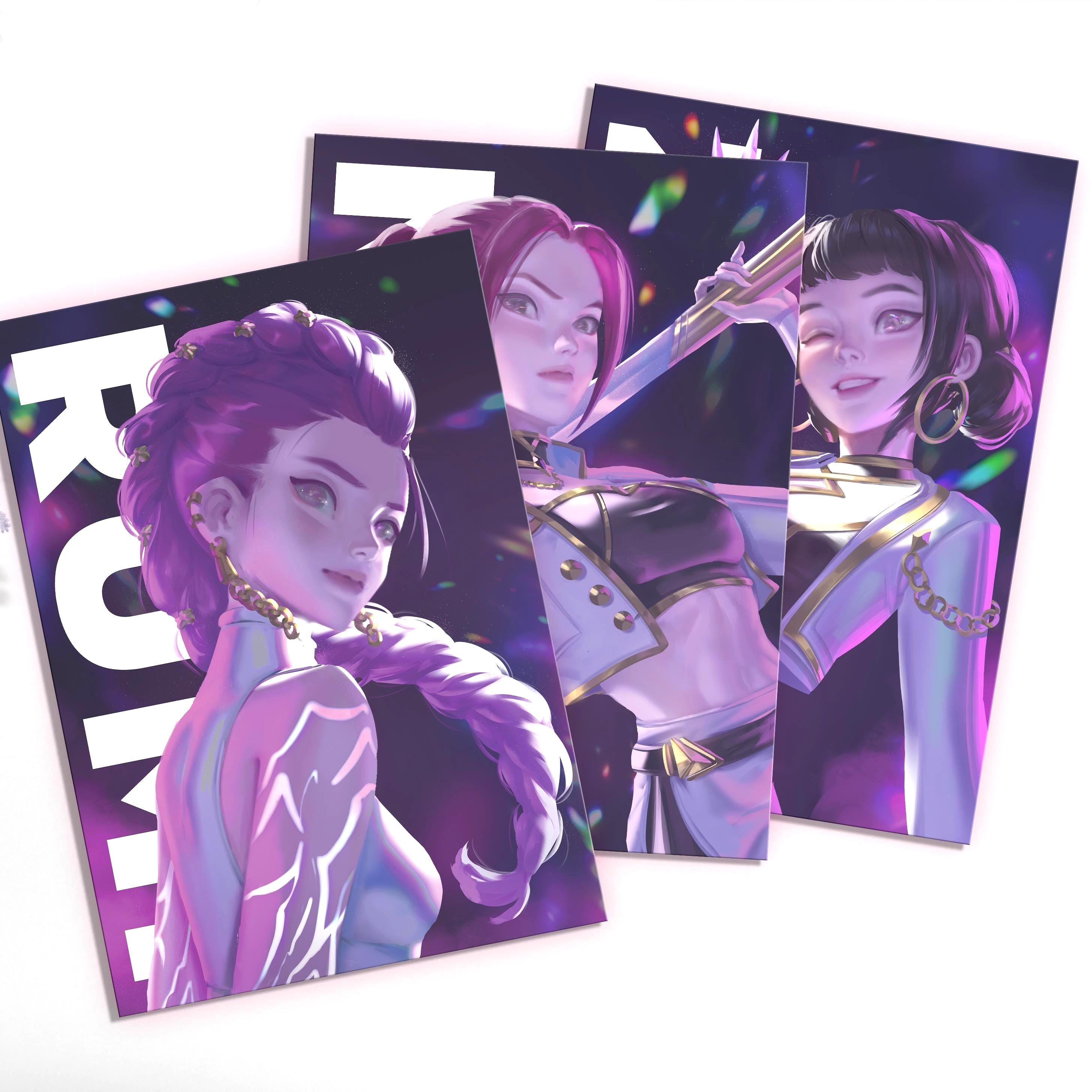 Lot De 60 Cartes Photo Kpop Demon Hunter – Cartes Laser Holographiques – Collection Huntrix – Cadeau Fan