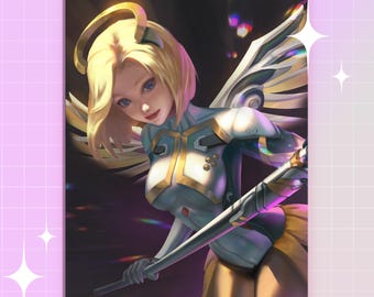 Mercy Overwatch 2 Art Print | OW2 Fanart Painting