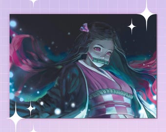 Nezuko Art Print | Demon Slayer Fan Art, Anime Wall Decor