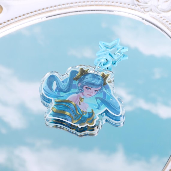 Sona League of Legends Keychain | Pastel Blue Gamer Fan Art - Etsy