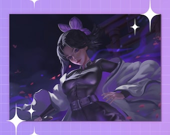 Shinobu Art Print, Demon Slayer Fanart, Glossy Anime Wall Decor