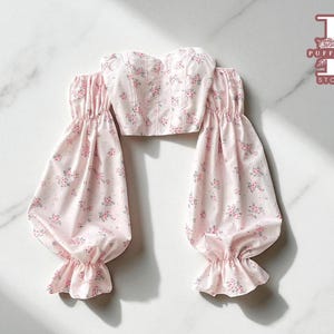 Floral Off Shoulder Blouse | Puff Sleeve Corset Top | Romantic Cottagecore Crop | Delicate Sweetheart Neckline | Summer Party Wear