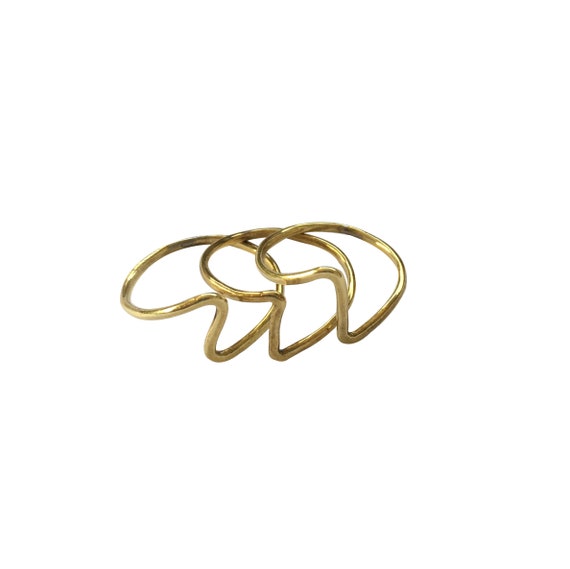 Set of 3 Stackable Lightning Bolt Rings