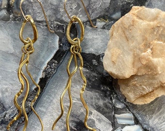 Recycled Yellow Brass Earrings