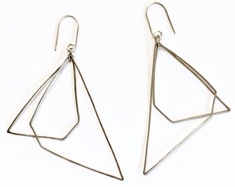 Asymmetrical Geometric Sterling Silver Lightweight Earrings