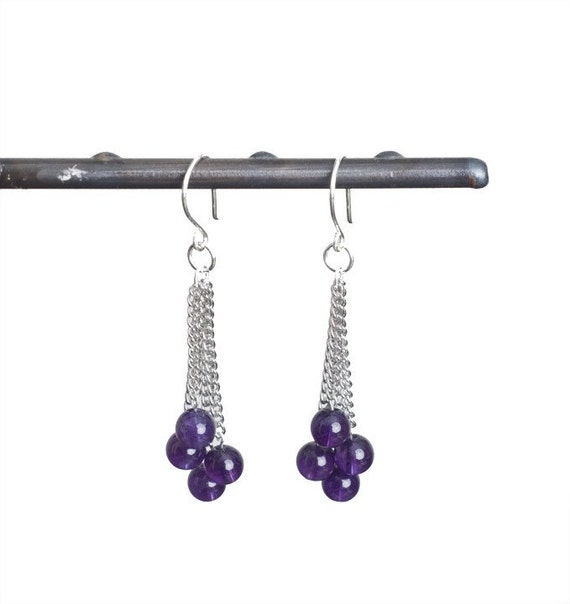 Dark Purple Amethyst Earrings