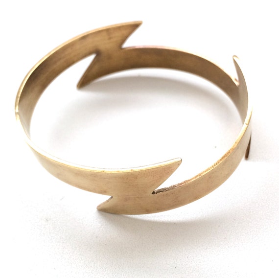 Thick Infinity Lightning Bolt Bangle Etsy