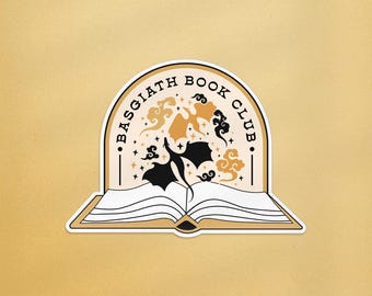Adesivo del Basgiath Book Club, Adesivo della Quarta Ala, Adesivo del Basgiath War College, Adesivo della Quarta Ala Basgiath, Adesivo del Drago, Adesivo Fantasy