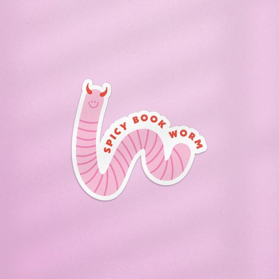 Spicy Bookworm Sticker, Book Worm Sticker, Bookish Stickers, Cute Worm Sticker, Book Lover Sticker, Bookish Bookworm Sticker, Spicy Sticker