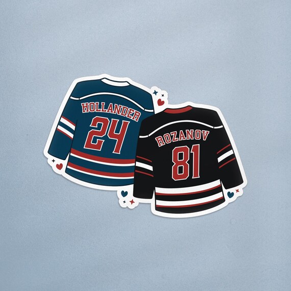 Heated Rivalry Jersey Sticker, Ilya and Shane Sticker, Hollander and Rozanvo Sticker, Ice Hockey Sticker, Ice Hockey Romance, Sports Romance