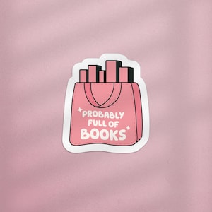 Adesivo Kindle "Probabilmente pieno di libri", adesivo a tema libri, adesivo per la lettura, adesivo rosa per libri, regalo per libri, adesivo Kindle per amanti dei libri