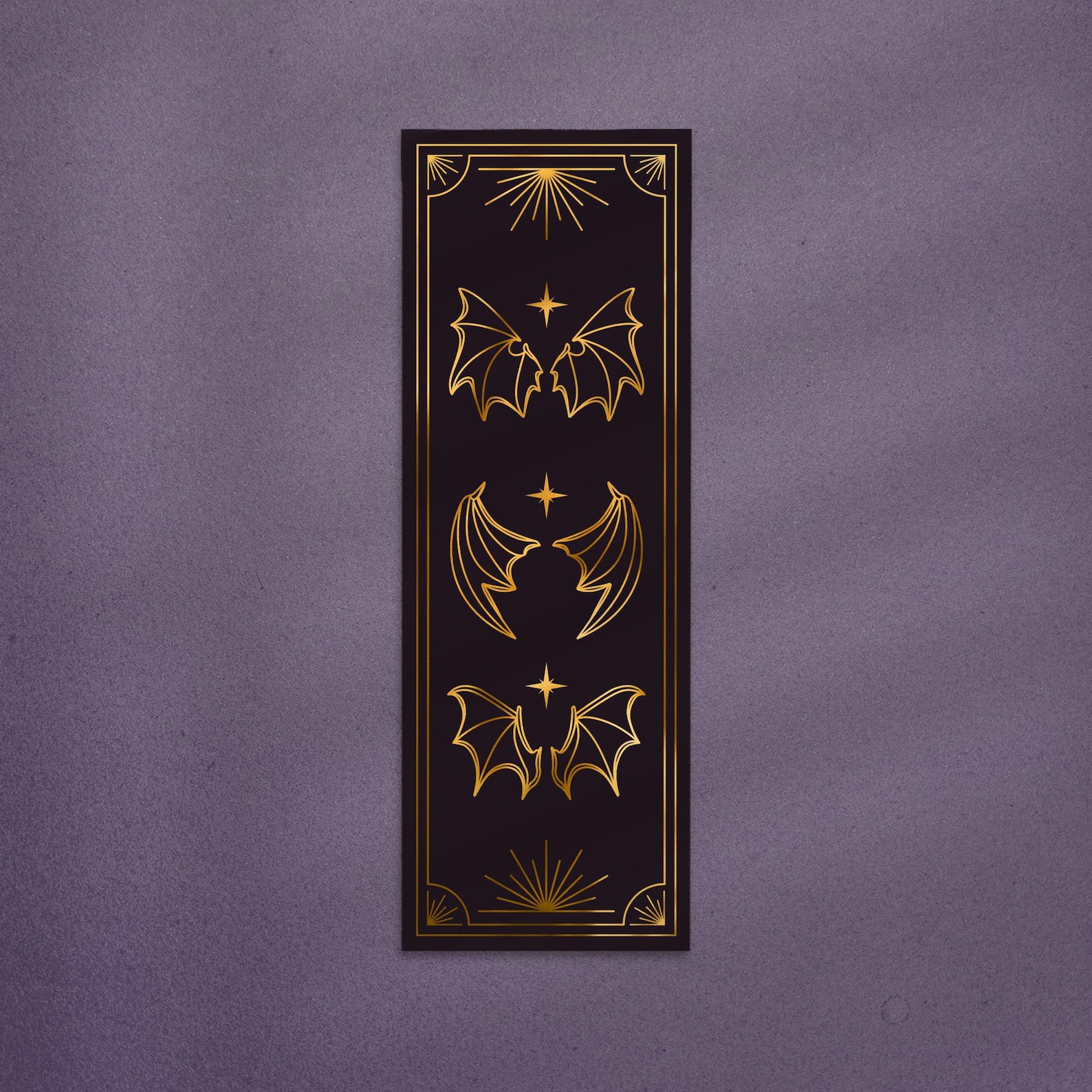 Ruination Bookmark ACOTAR Bookmark, A Court of Wings and Ruin Bookmark, Gold Foiled Bat ...