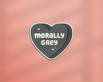 Naklejka na Kindle'a "Morally Grey Heart", Naklejka związana z pikantnymi książkami, Naklejka związana z książkami o tematyce pornograficznej, Naklejka "Morally Grey", Naklejka "Mroczny romans"