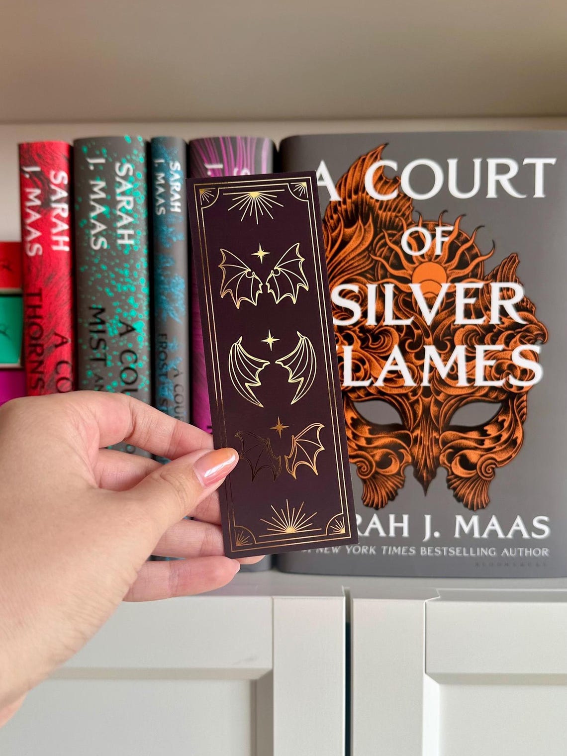 Ruination Bookmark ACOTAR Bookmark, A Court of Wings and Ruin Bookmark, Gold Foiled Bat ...